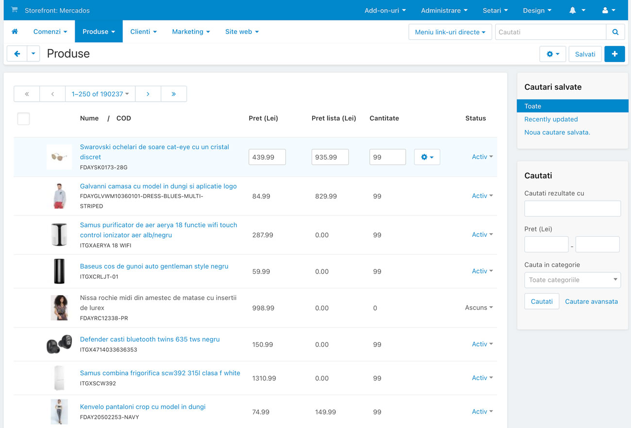 Zona Admin Cs-Cart