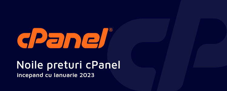 Noile preturi aplicate licentelor cPanel incepand cu 01.01.2023