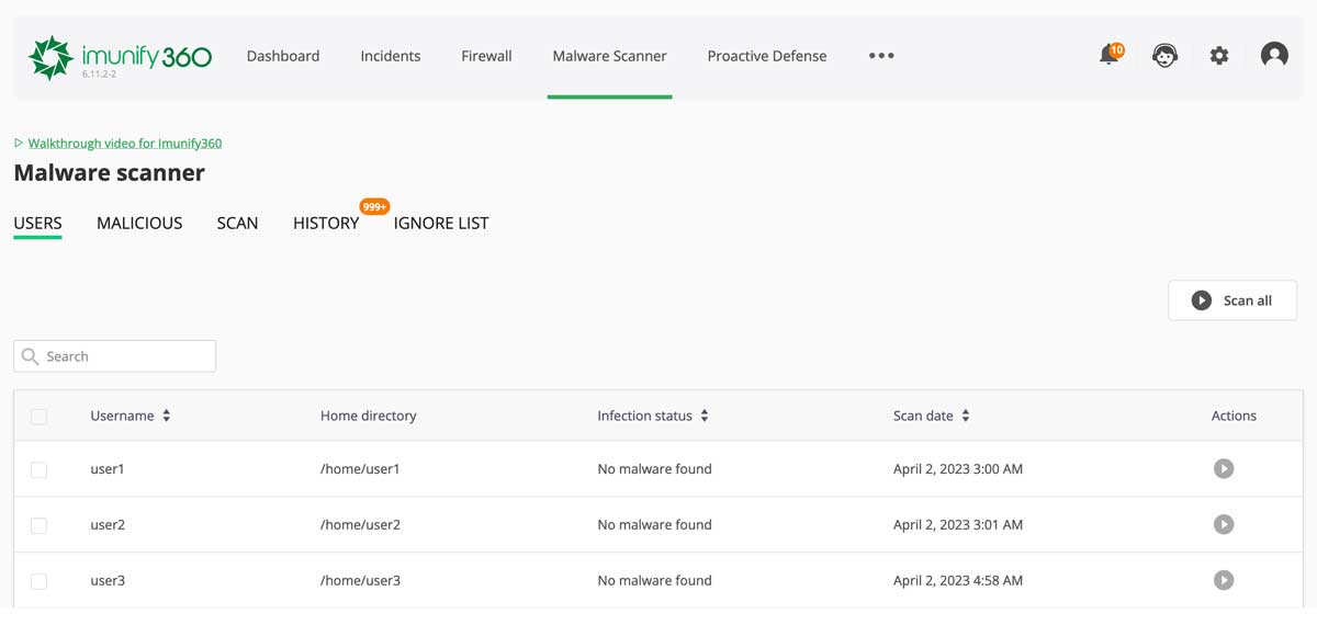 imunify360 Malware Scanner