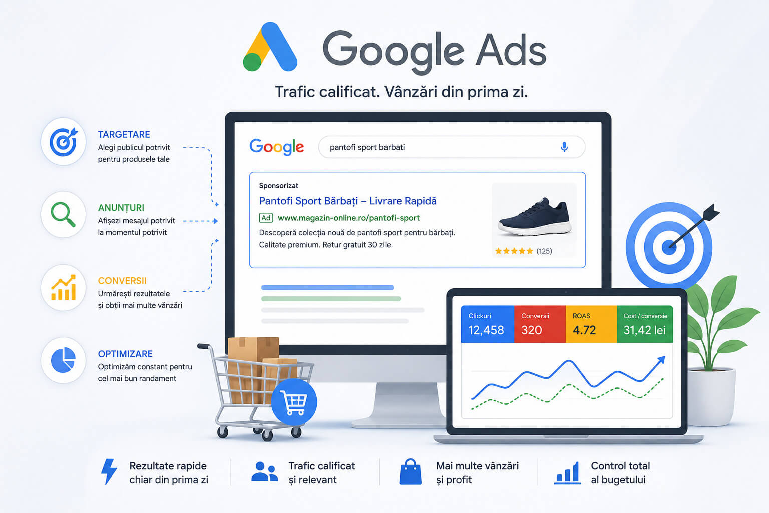 Promovarea unui magazin online prin Google Ads pentru atragerea de trafic si cresterea vanzarilor
