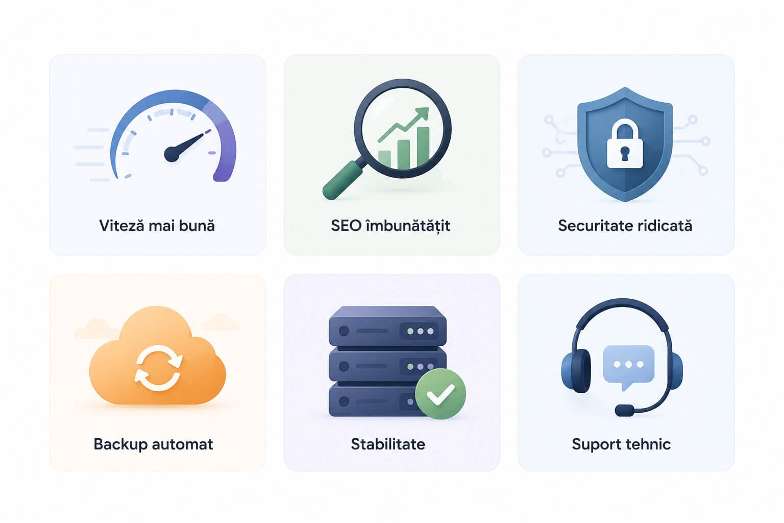 Principalele avantaje ale unui serviciu de web hosting performant: viteza, SEO, securitate, backup, stabilitate si suport tehnic