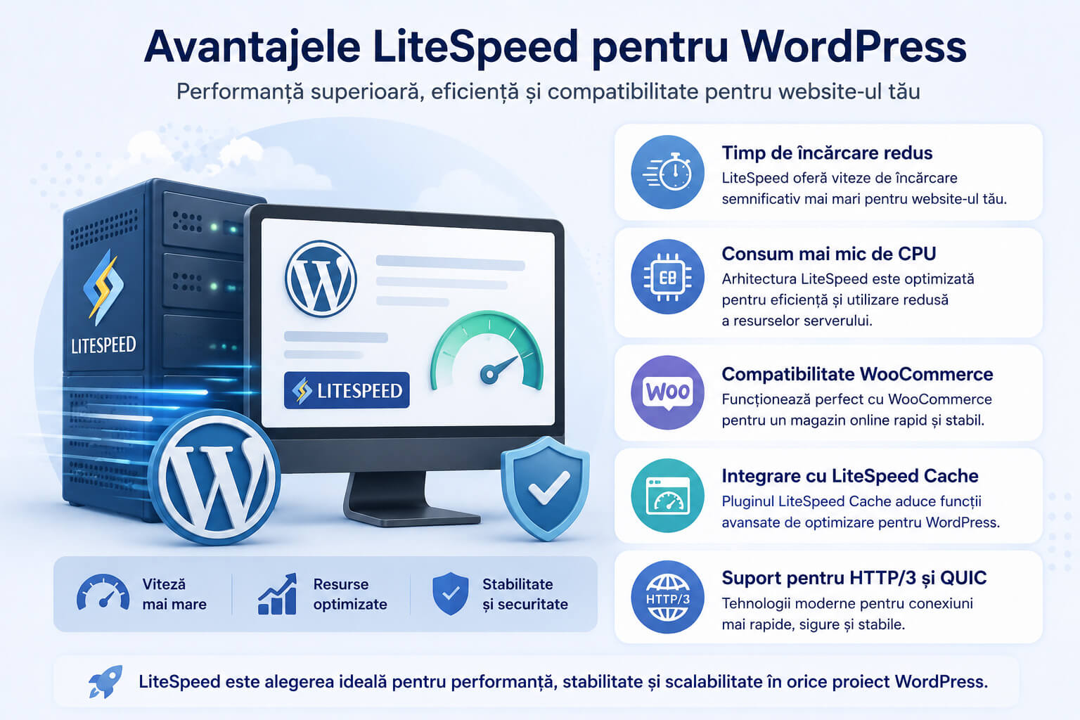 Avantajele LiteSpeed pentru WordPress