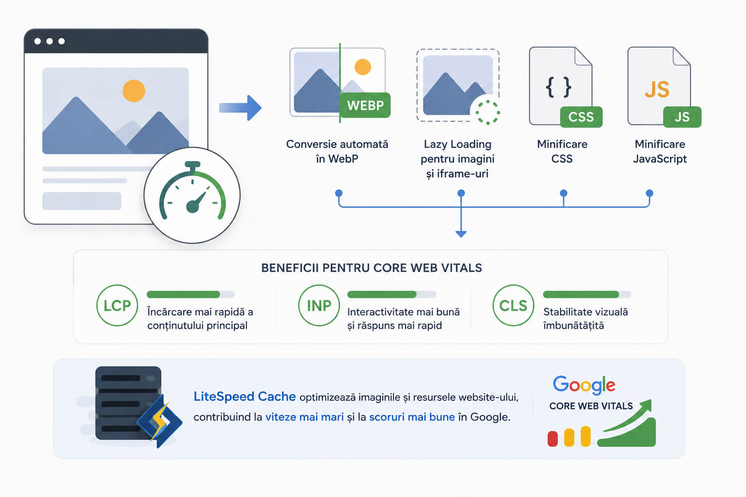 Optimizarea imaginilor si Core Web Vitals cu LiteSpeed Cache pentru WordPress