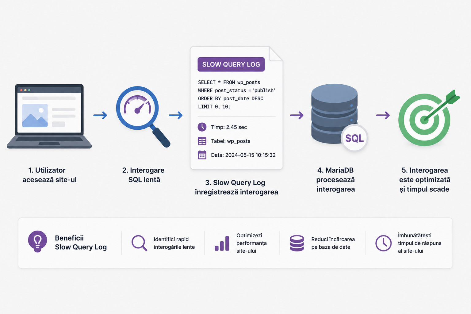 Identificarea interogarilor SQL lente in MariaDB