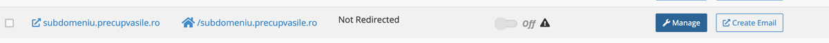 manage subdomeniu cPanel