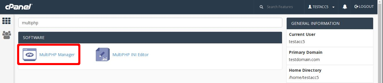 Cum schimbam versiunea PHP din cPanel? 1 cPanel MultiPHP Manager 01