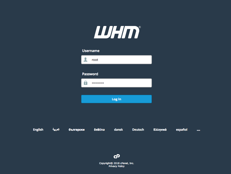 Cum ne conectam in WHM? 1 cum ne conectam in whm