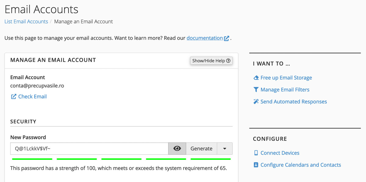 Modificare parola adresa email in cPanel 3 modificare parola email in cpanel