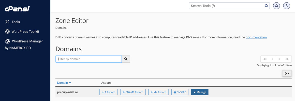 Cum conectez domeniul meu la Shopify 1 zone editor cPanel