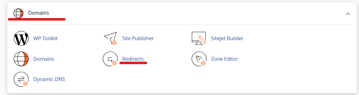 cPanel redirect