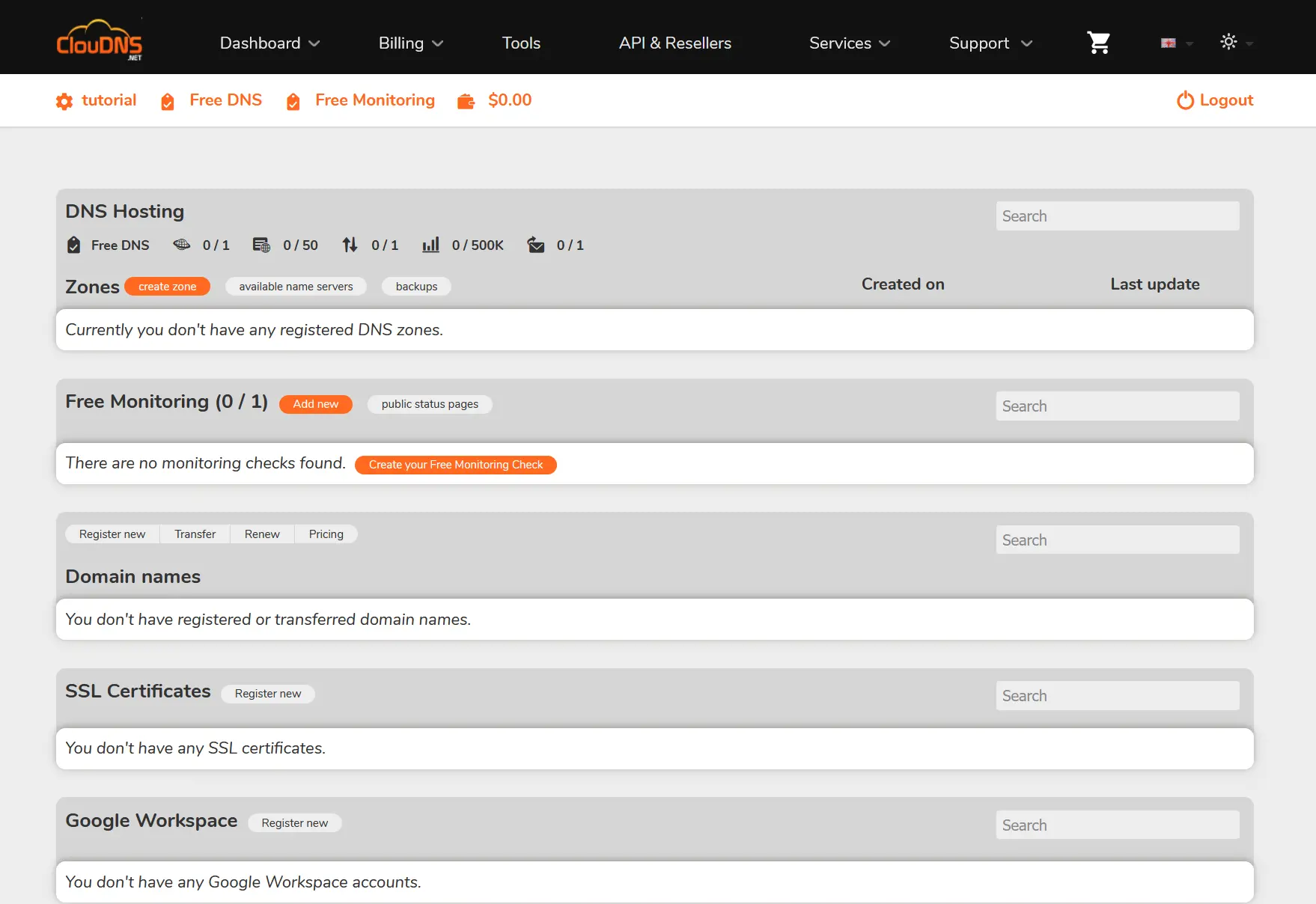 Creare zona DNS in ClouDNS
