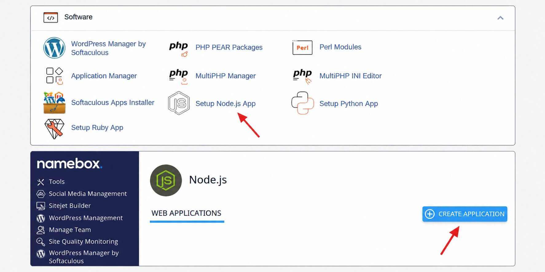 aplicatie Node,js in cpanel